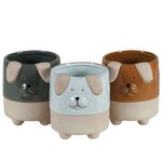 5"h x 4.75" ROUND DOG POTTERY, Assorted styles per box