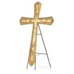 41.75" H x 25" L GOLD CROSS EASEL