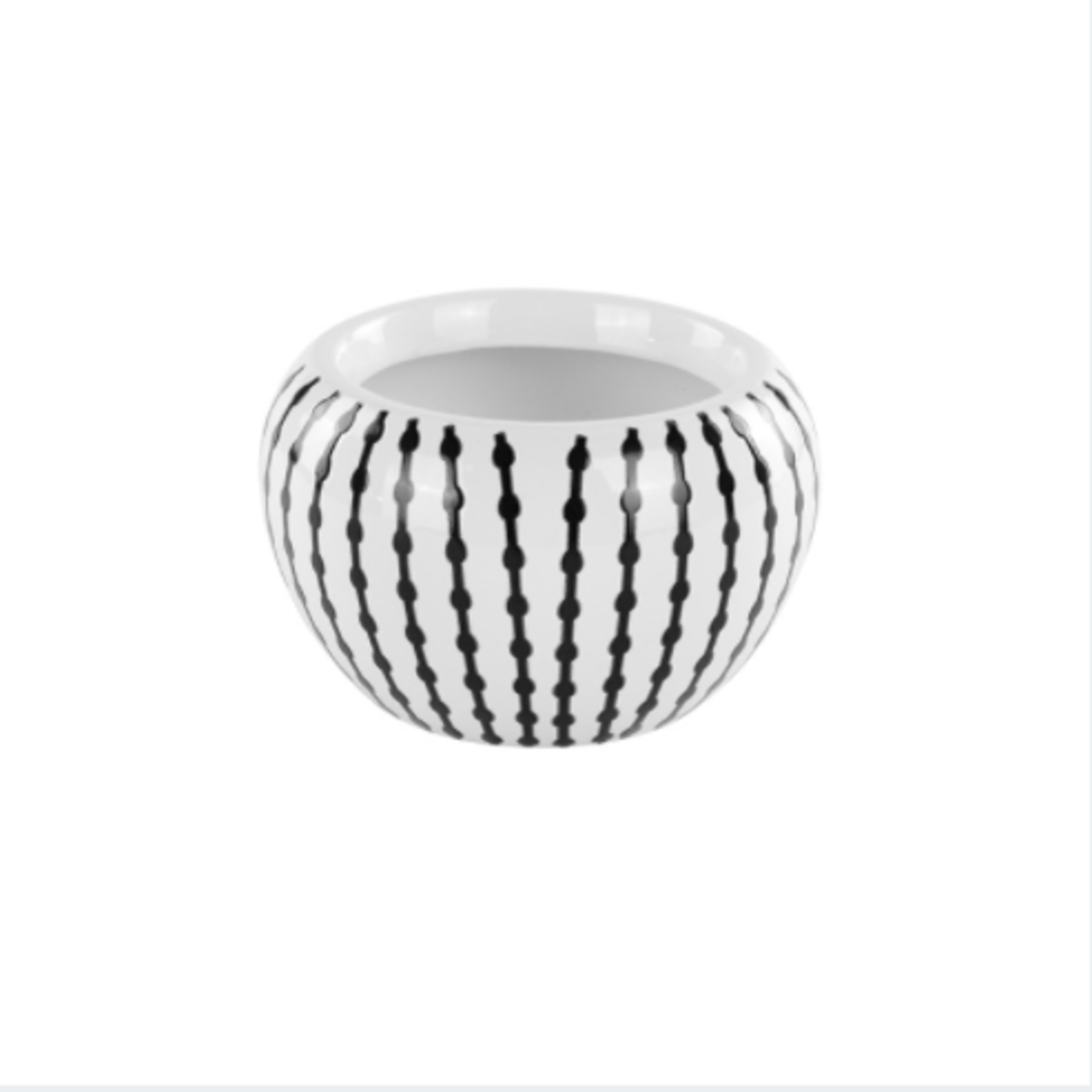 3.5" H x 3.5" W x 3.5" L SMALL BK/WHT BALL POT, reg $6.99