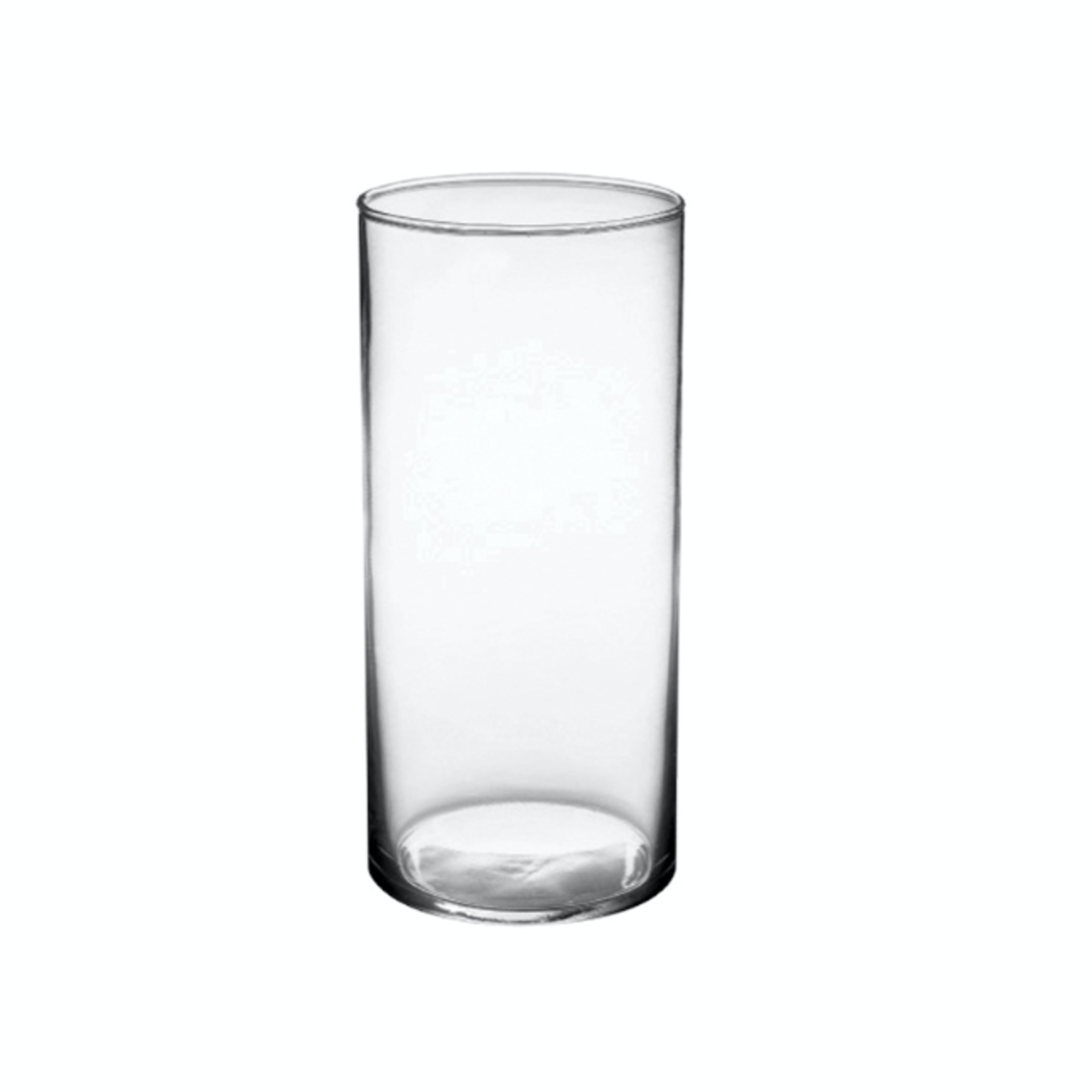8” X 3.5”D CLEAR GLASS MACHINE MADE CYLINDER VASE