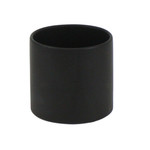 6”X6” MATTE BLACK CERAMIC CYLINDER VASE POT