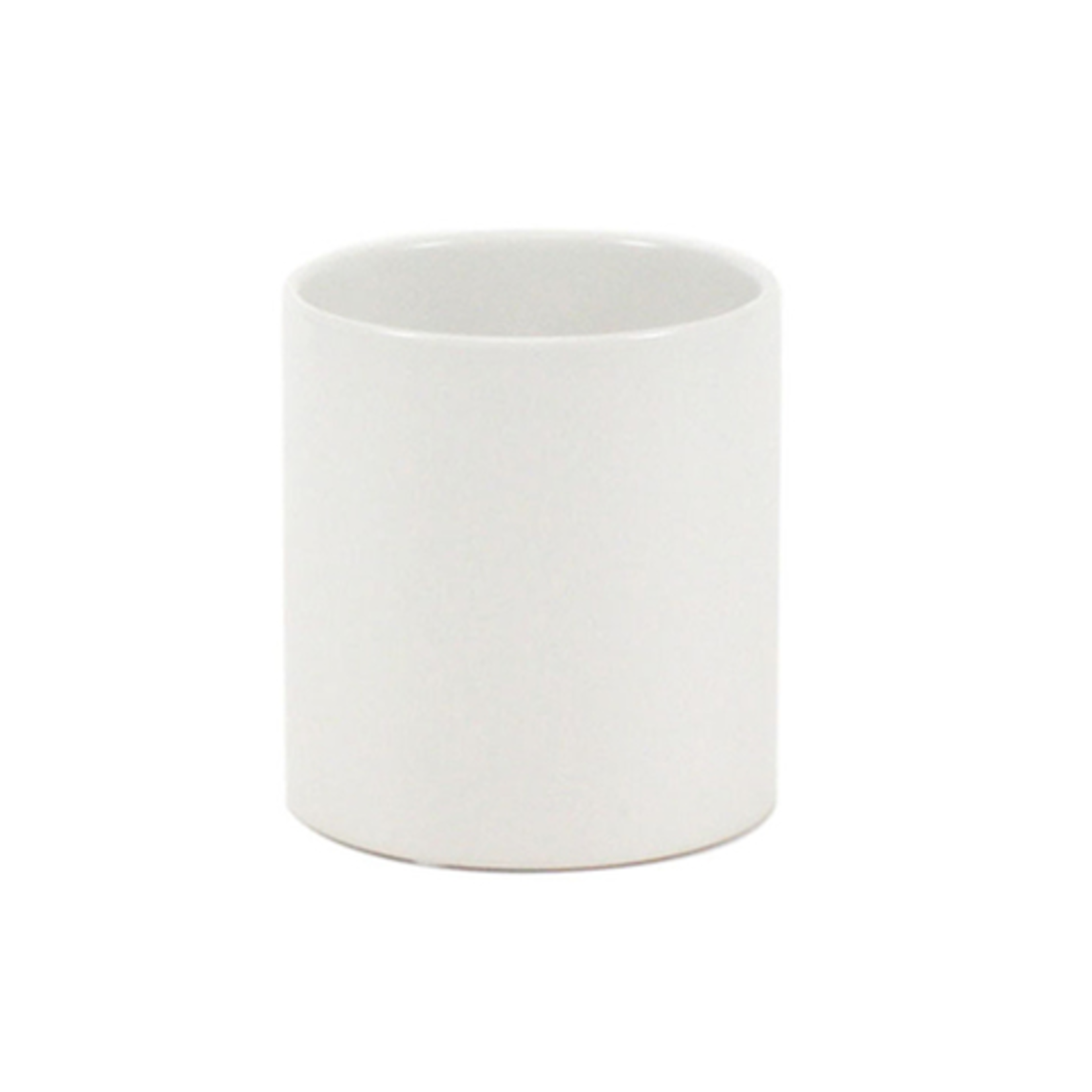 5”X5” MATTE WHITE CERAMIC CYLINDER VASE POT