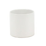 8”X8” MATTE WHITE CERAMIC CYLINDER VASE POT