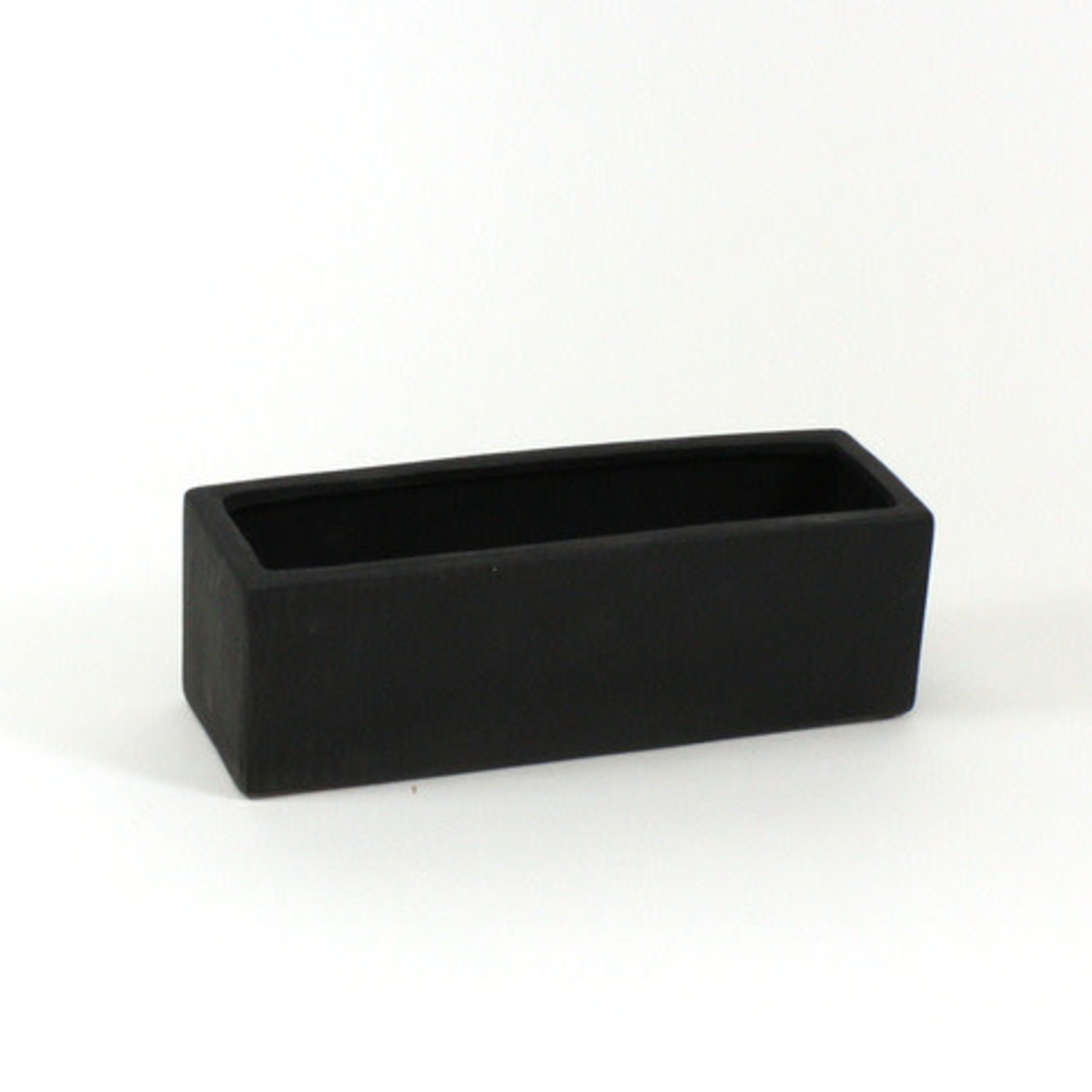 6"H X 16" X 4" MATTE BLACK LOW RECTANGLE CERAMIC