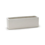 6"H X 12" X 4" MATTE WHITE LOW RECTANGLE CERAMIC