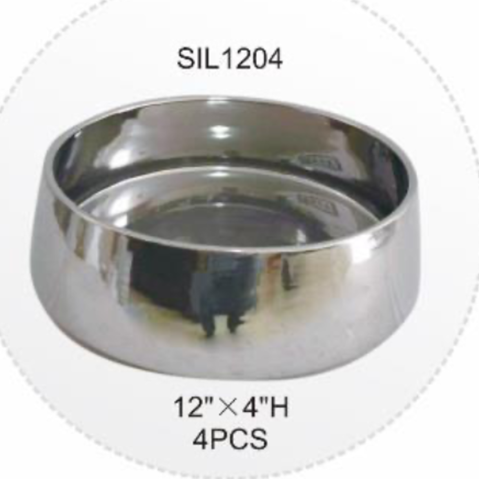 4”H X 12”D LOW SILVER CYLINDER