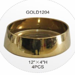 4"H X 12" GOLD LOW BOWL CYLINDER