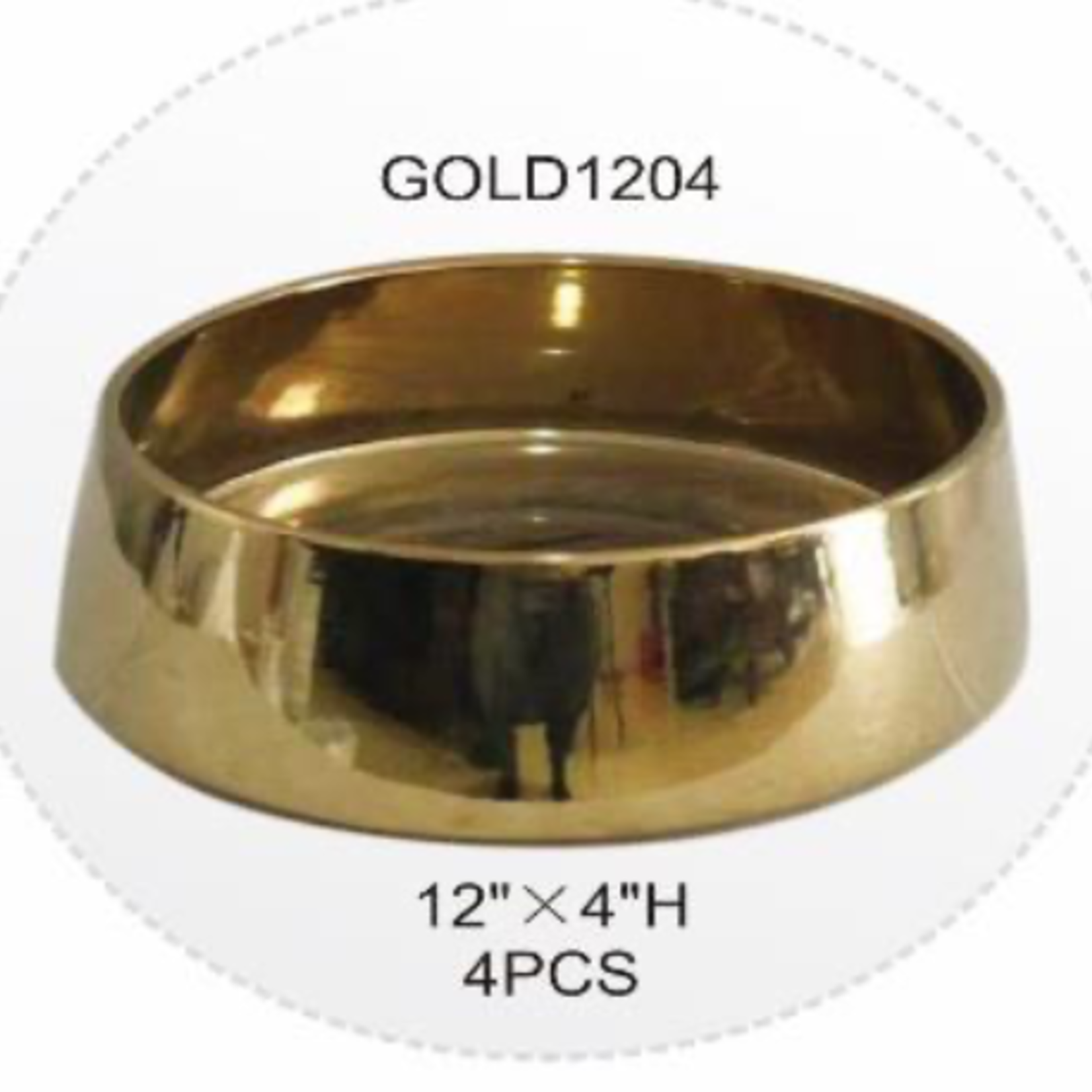 4"H X 12" GOLD LOW BOWL CYLINDER