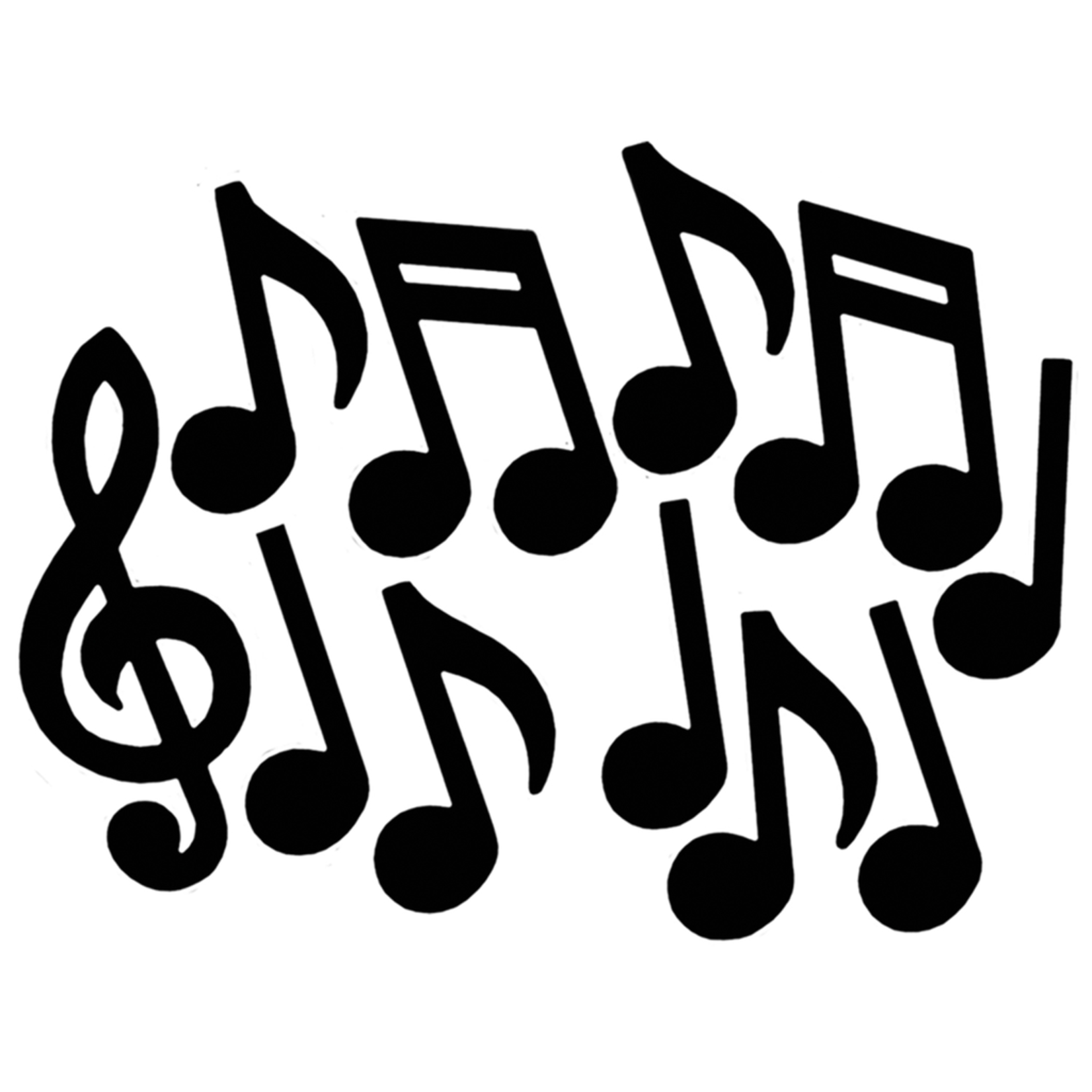 Musical Note Silhouettes 12""-21""  black 12 ct