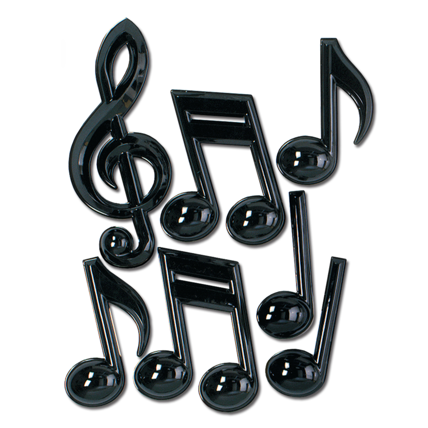 Black Plastic Musical Notes 13"" (7 Ct)
