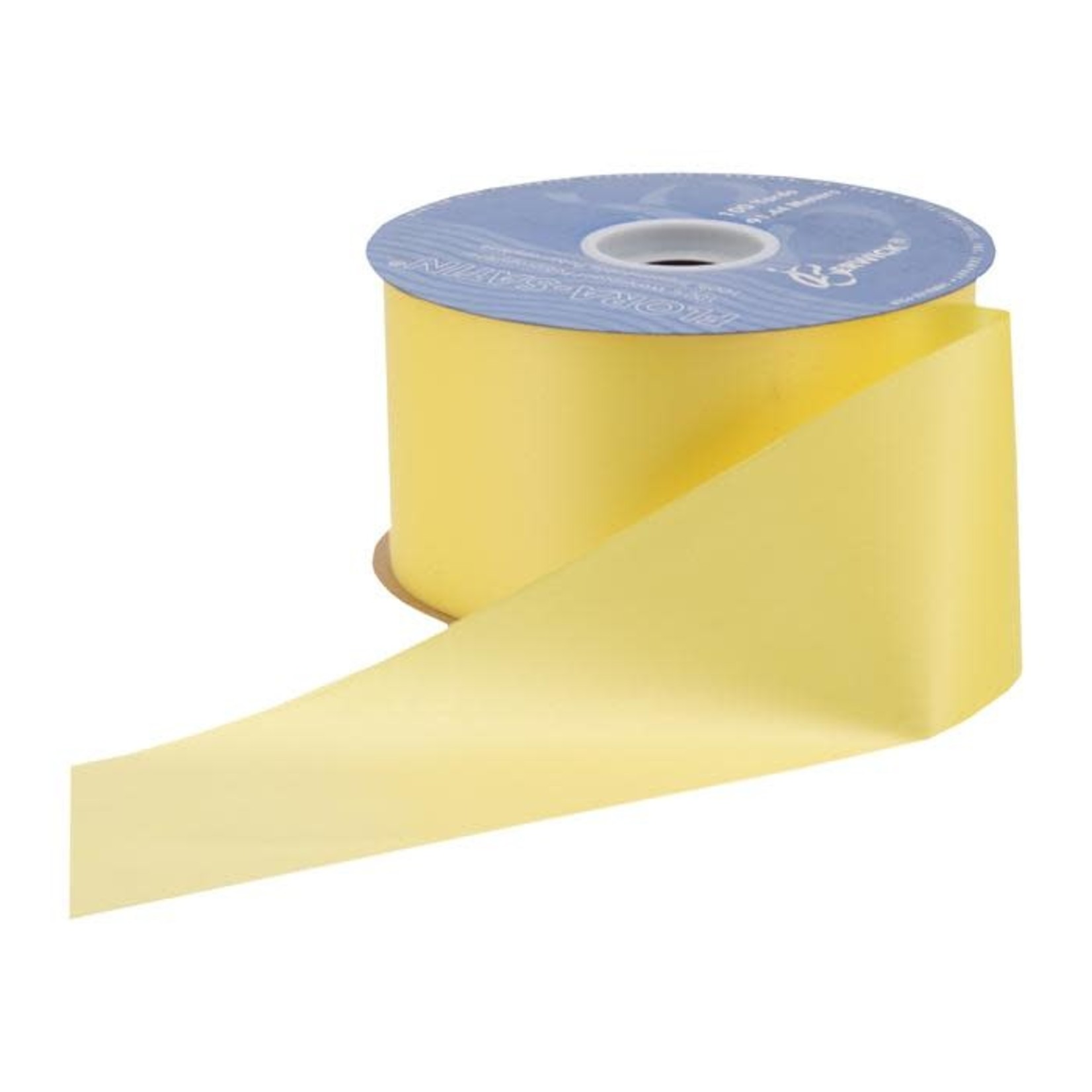 Yellow Floral Satin Ribbons 5/8 x 100YDS