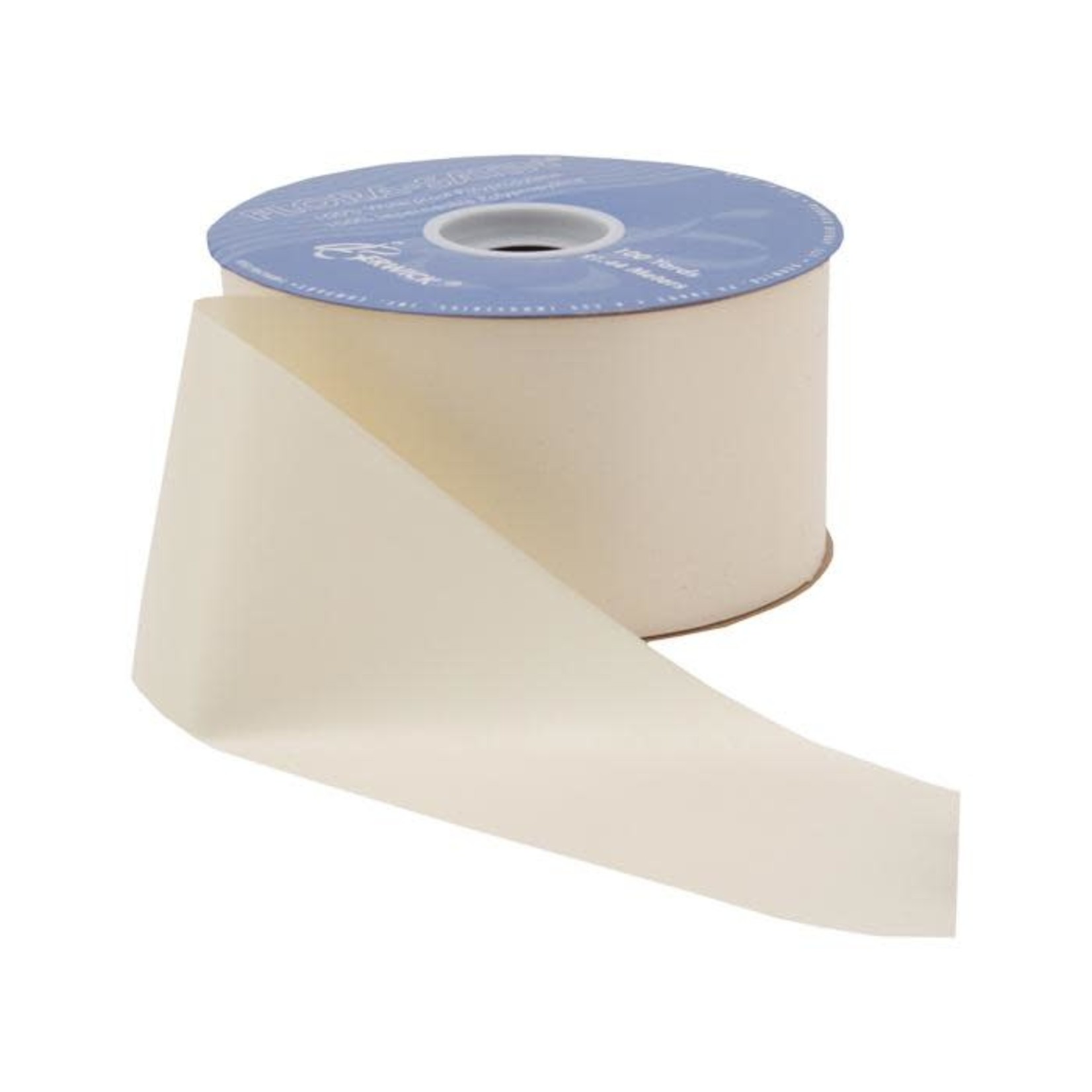 1.5" FLORAL SATIN RIBBON  #9 100 YD IVORY