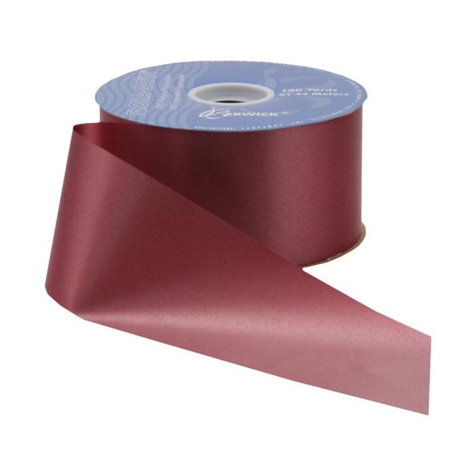 1.5" FLORAL SATIN RIBBON  #9 100 YD BURGUNDY