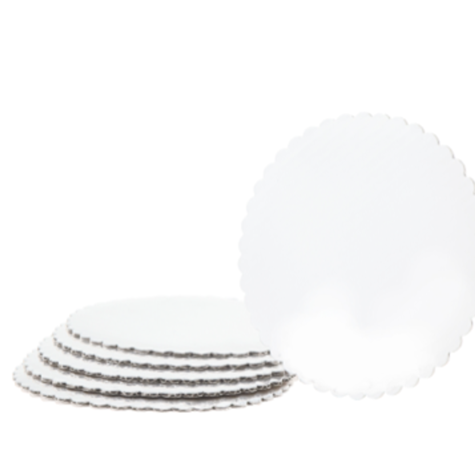 8’’ WHITE FOIL COVERED CAKE BOARD 6pc/pack - White