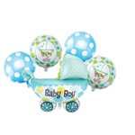 BABY BOY BALLOON SET, 5 PCS, 24" x 23" 1 Balloon; 13" x 13" 4 Balloons