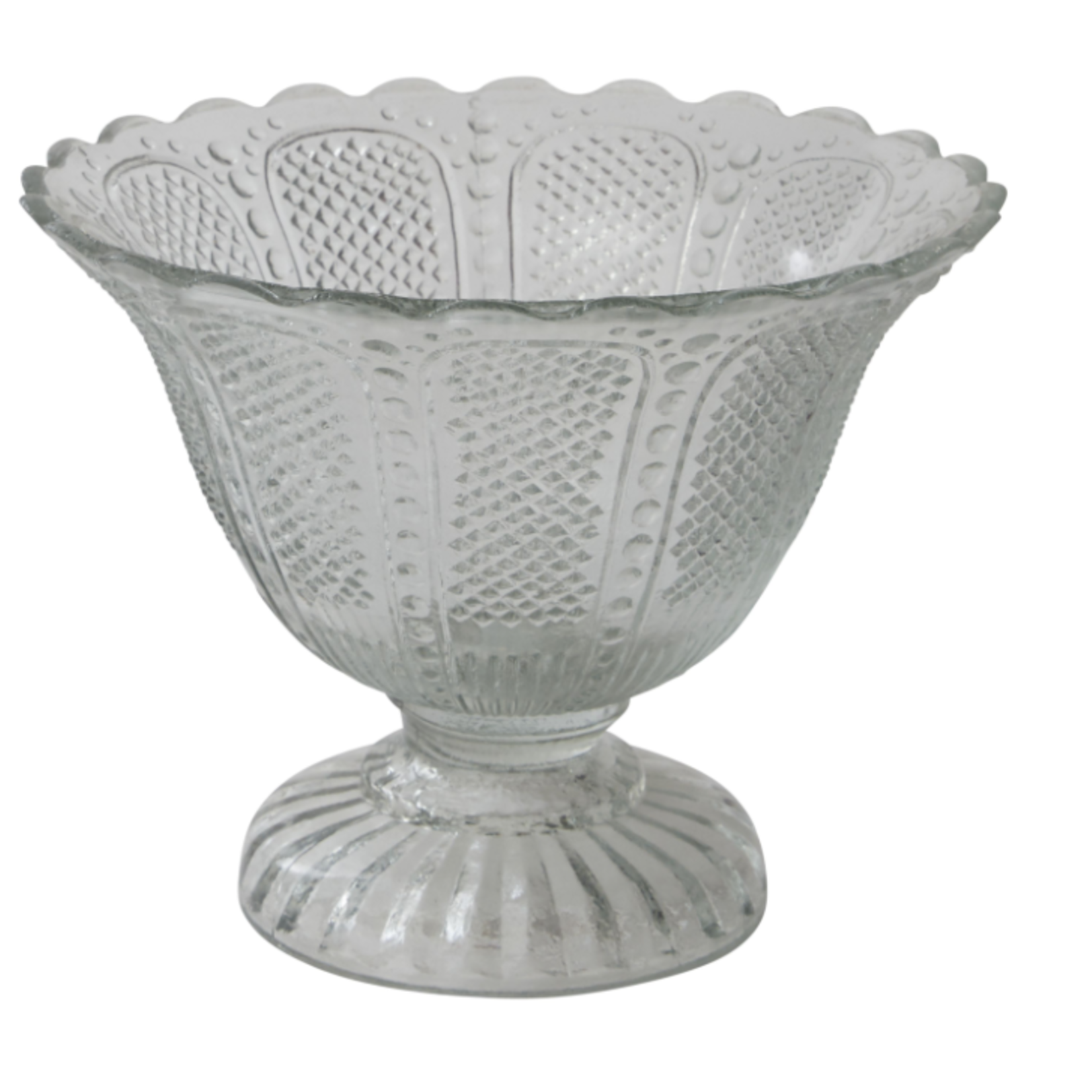 4" X 5.5" CAMILLA GLASS COMPOTE (AD)