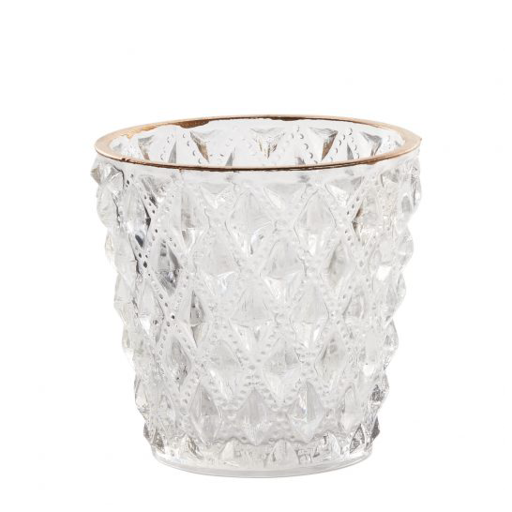 3.25"H X 3.5" CRISTAL GLASS VOTIVE 35761.00(24) 50% off was $6.50 now $3.25.