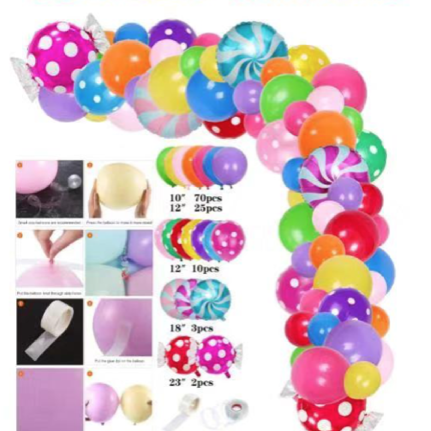 BALLOON GARLAND “CANDY” 60SET, reg $14.99