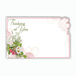 Daisies with red pencil border, THINKING OF YOU3 1/2″ x 2 1/4″
