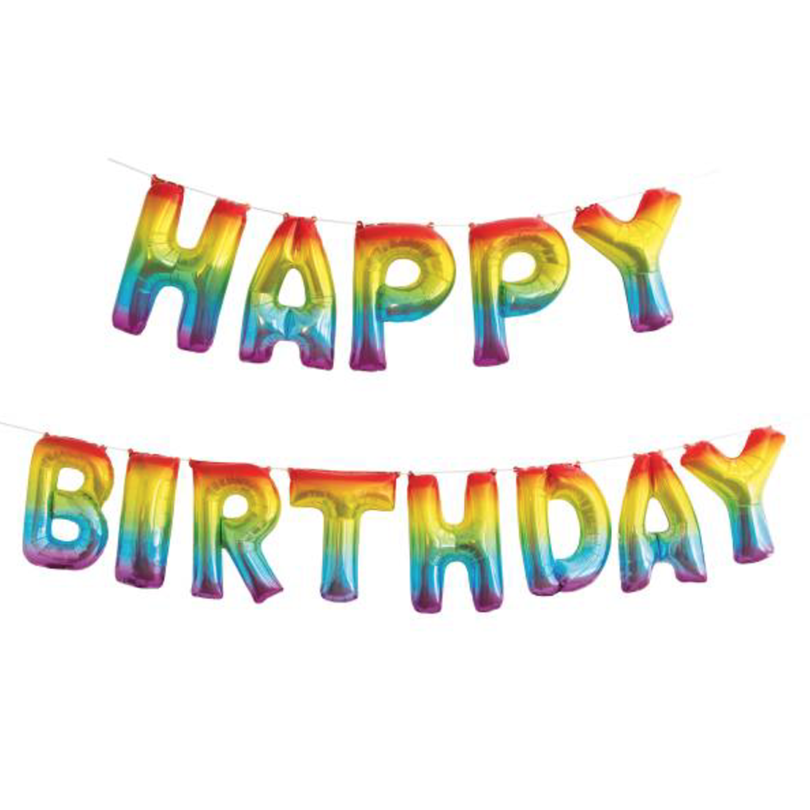 14’’ RAINBOW HAPPY BDAY LETTER BANNER, rteg $11.99