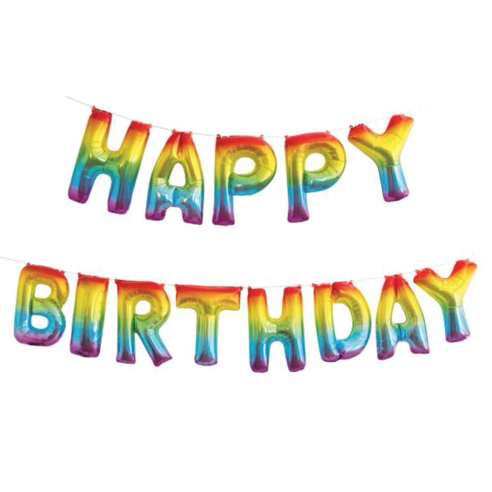 14’’ RAINBOW HAPPY BDAY LETTER BANNER,