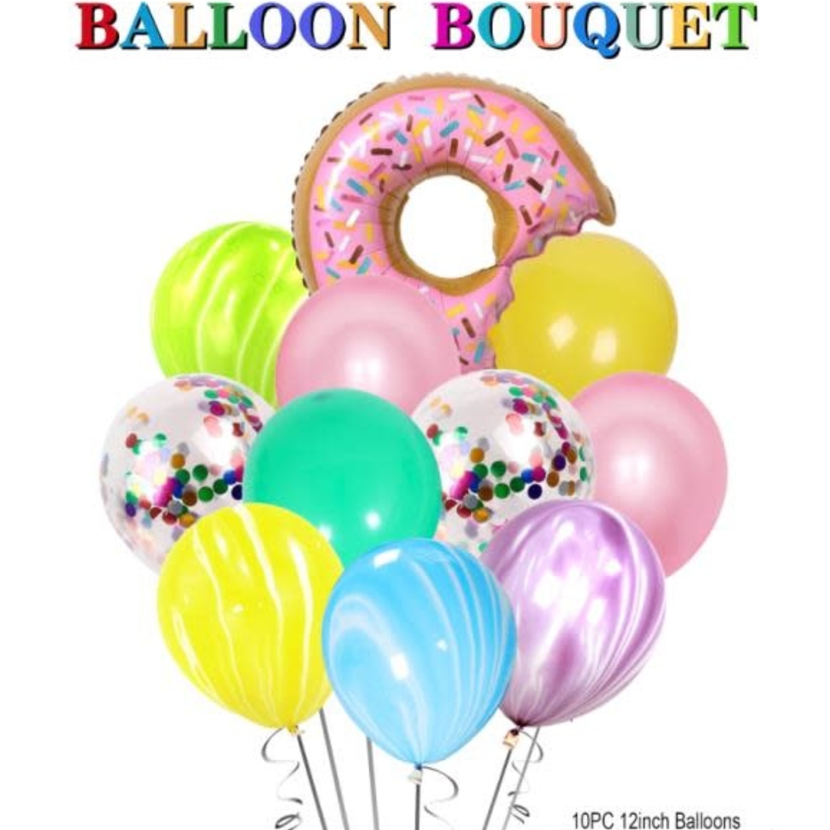 12 PCS BALLOON BOUQUET, DOUGHNUT, reg $6.99
