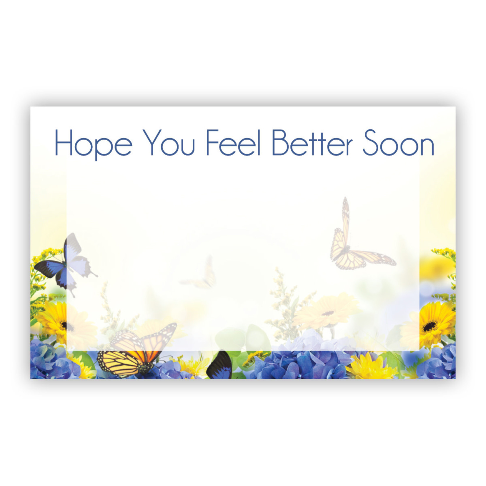 "Hope you Feel Better Soon" Blue & yellow with butterfly (foiled sent)