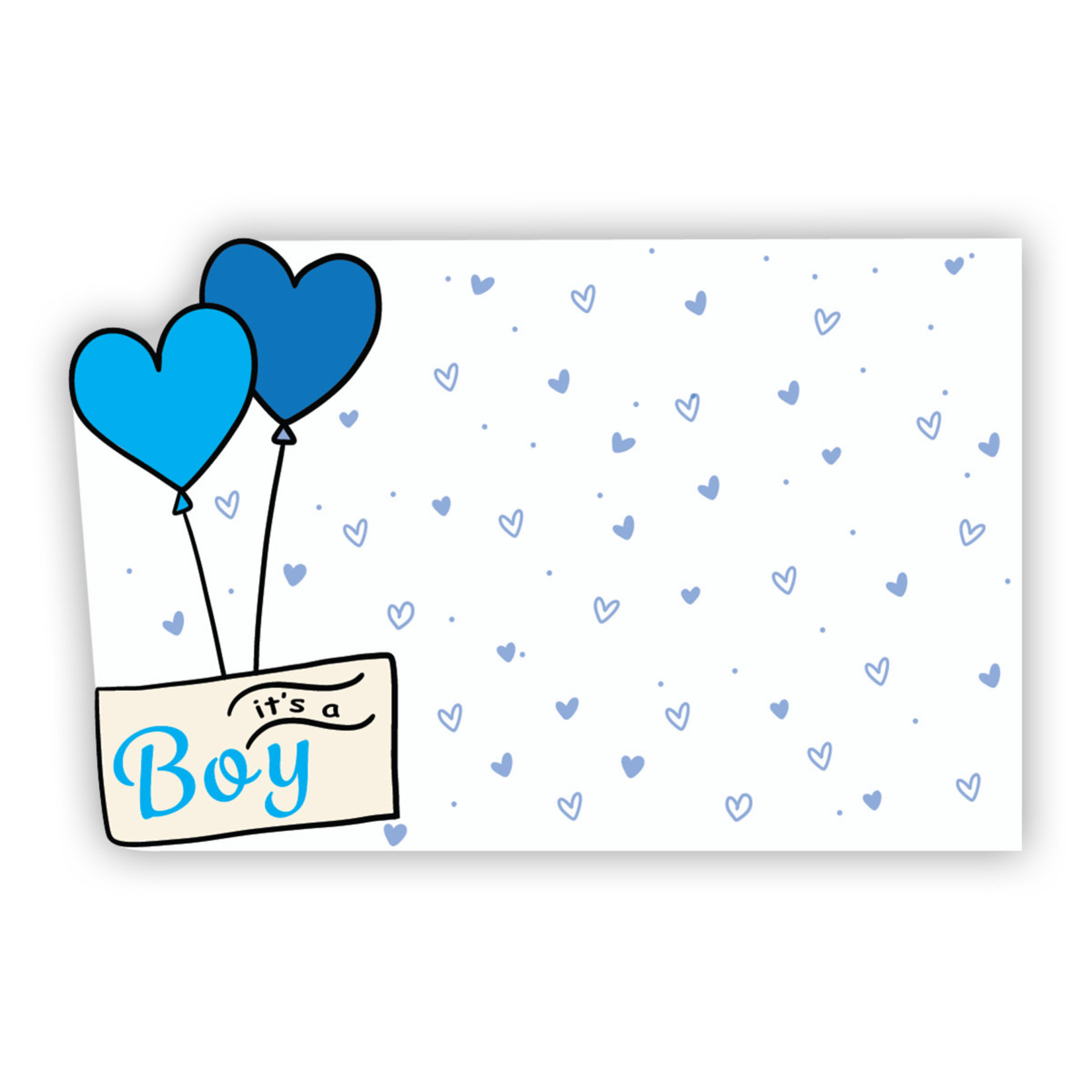 "It's a Boy!" : Blue heart balloons, foiled sent