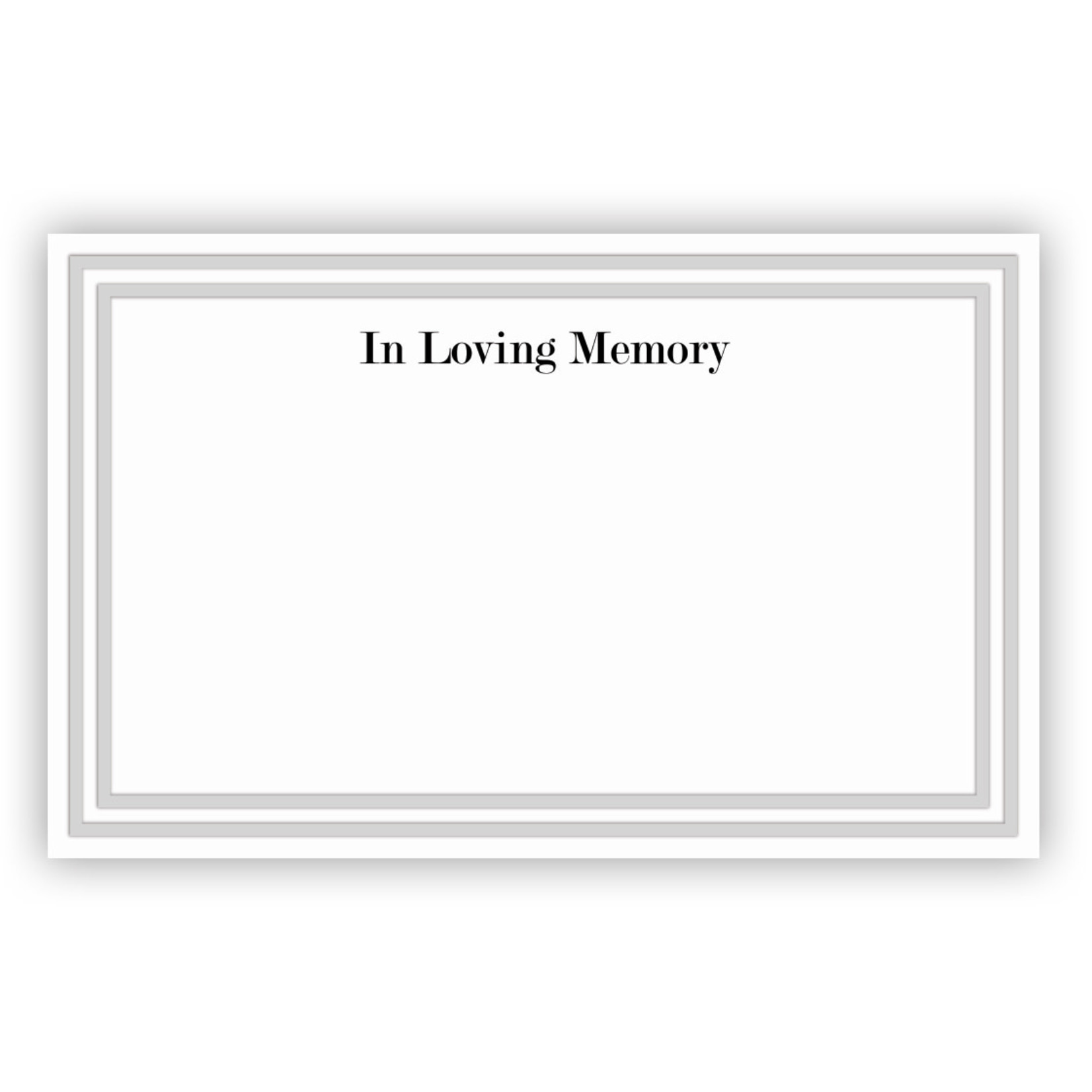 3 1/2″ x 2 1/4″ In Loving Memory - Single Panel White - Funeral Home Details on Back