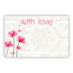 LOVE  "With Love" Pink Flowers on Lace (foil sent)