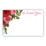“I LOVE YOU” CAPRI CARD, PINK AND RED ROSES