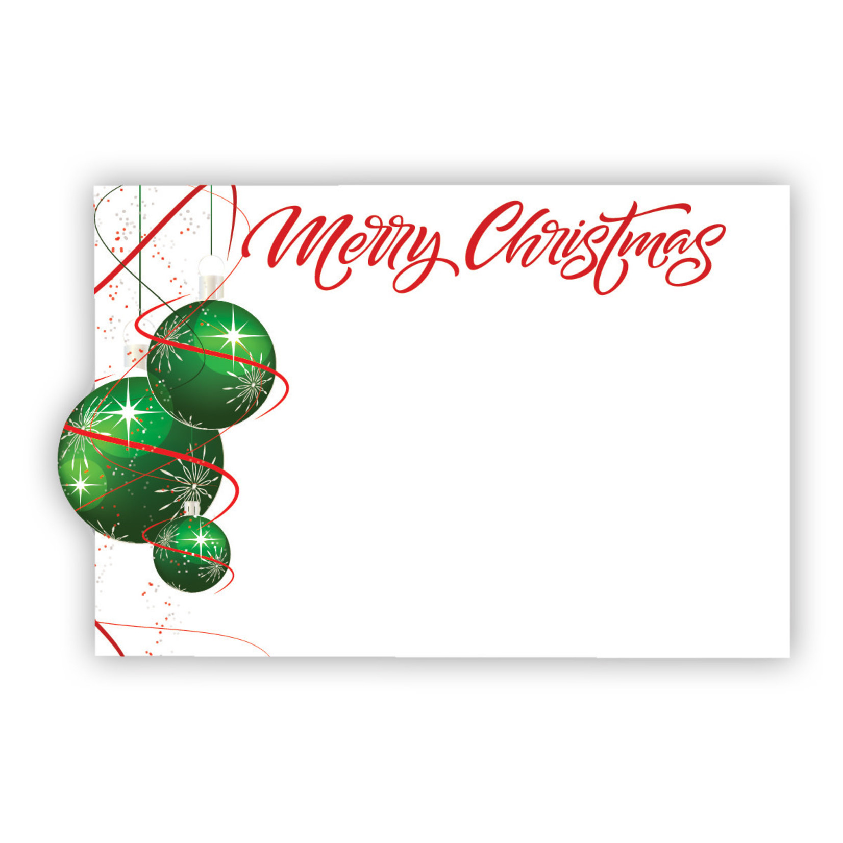 “MERRY CHRISTMAS” CAPRI CARD, GREEN BULBS