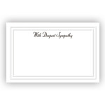 “WITH DEEPEST SYMPATHY” FRONT IMPRINT PLAIN BACK 3 1/2″ x 2 1/4″
