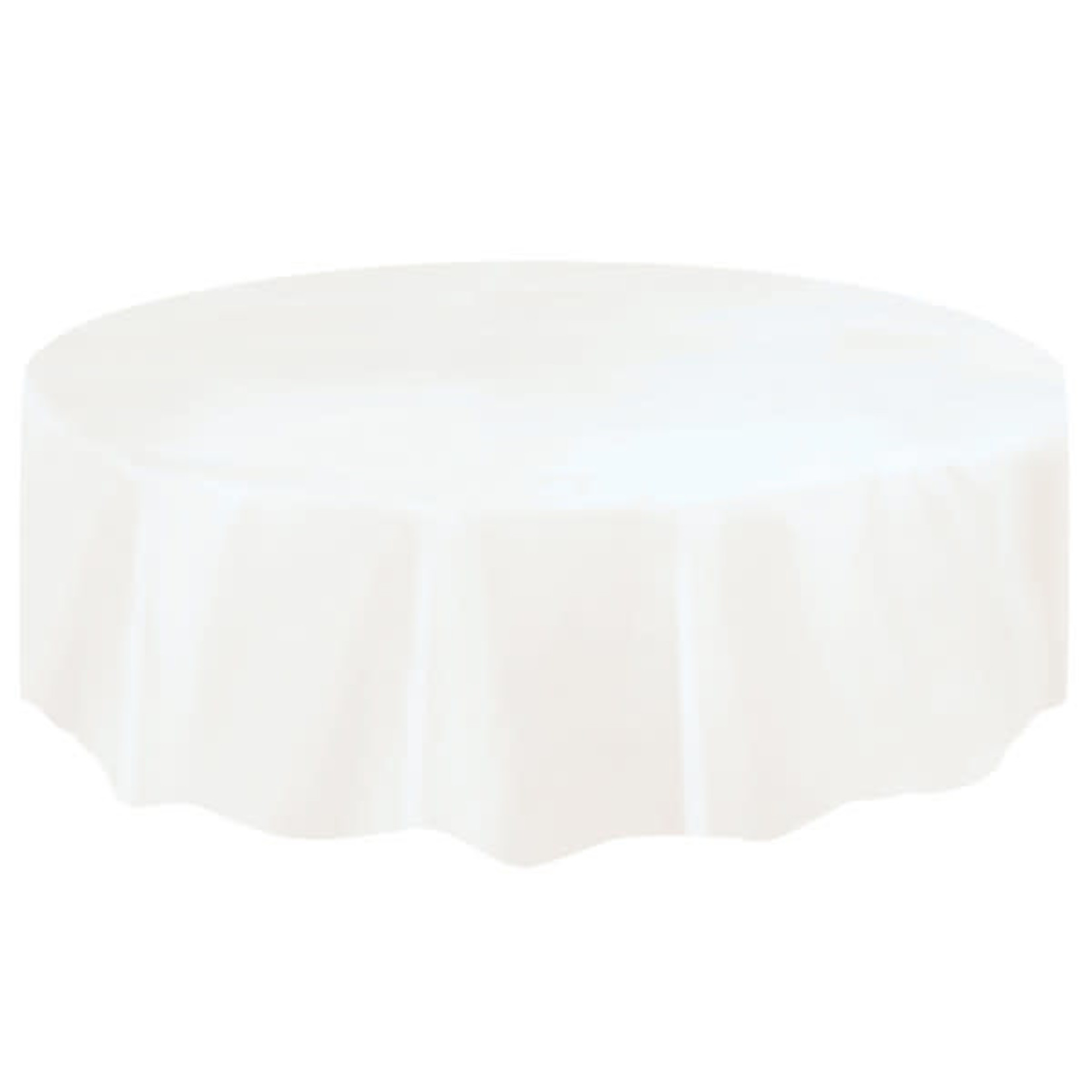 Round Plastic Tablecover 84""-White