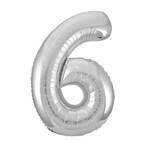 34" SILVER FOIL BALLOON NUMBER-6