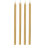 5’’ GOLD METAL CANDLES, 12 PCS