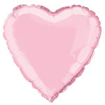 18"" Heart Foil Balloon Bulk - Pastel Pink