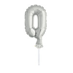 5’’ SILVER FOIL BALLOON #0 , CAKE TOPPER