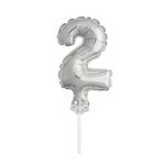 5’’ SILVER FOIL BALLOON #2, CAKE TOPPER