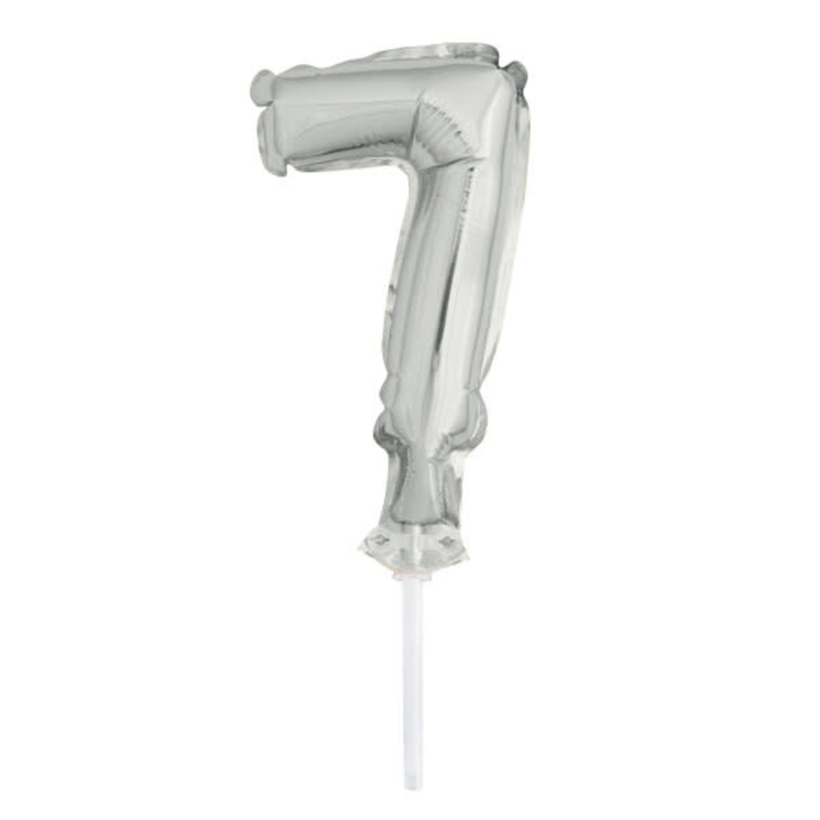 5’’ SILVER FOIL BALLOON #7, CAKE TOPPER reg $1.69