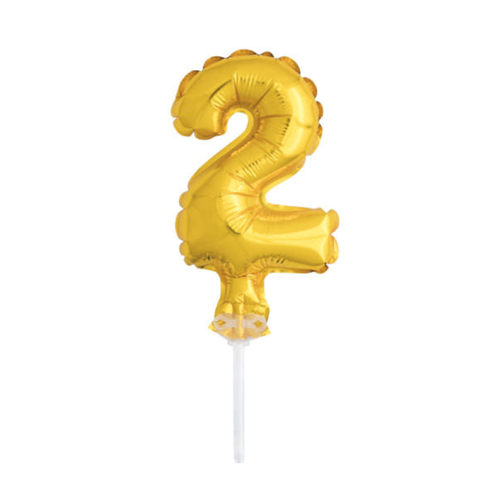 5’’ GOLD FOIL BALLOON #2, CAKE TOPPER reg $1.69