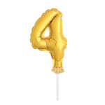 5’’ GOLD FOIL BALLOON #4, CAKE TOPPER