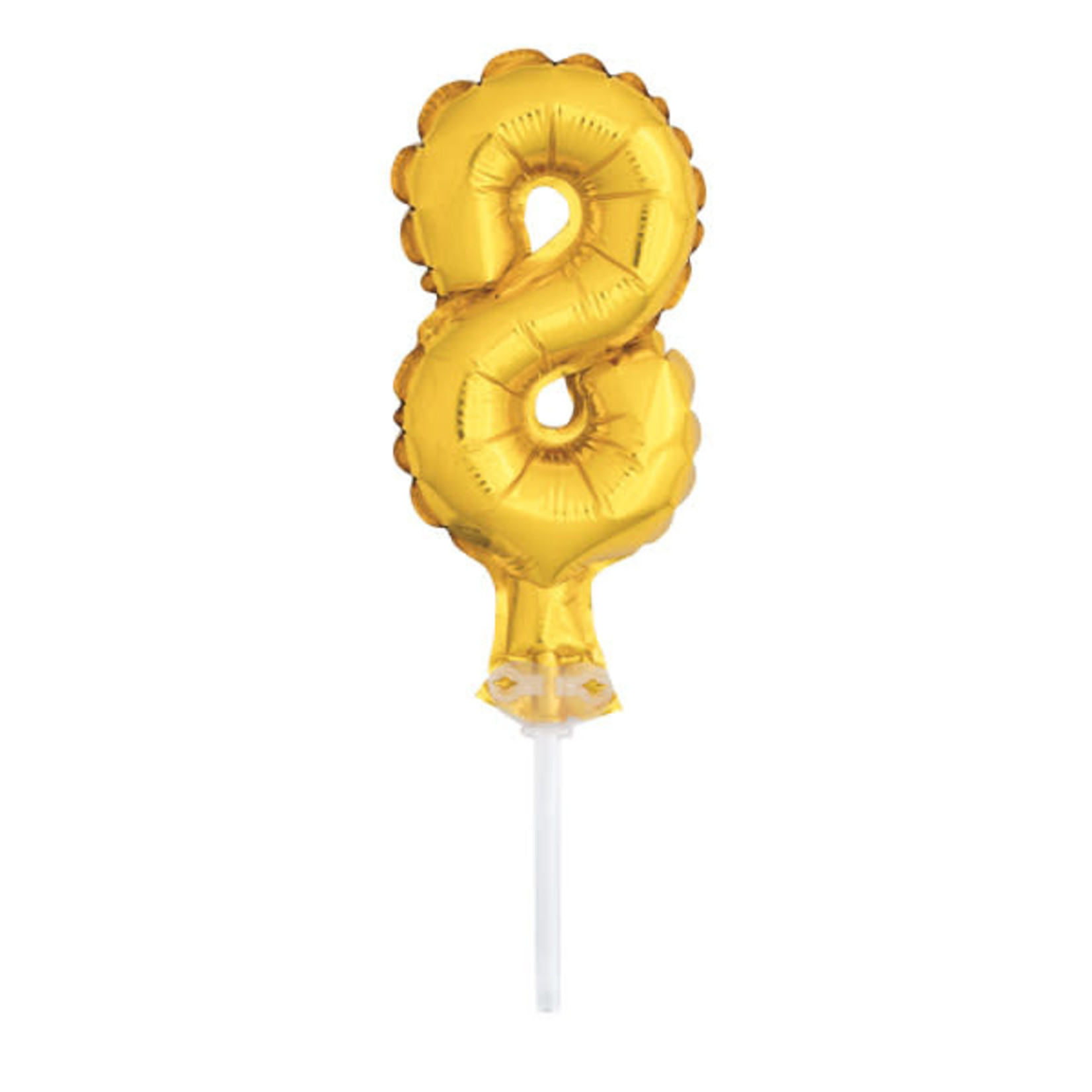 5’’ GOLD FOIL BALLOON #8, CAKE TOPPER