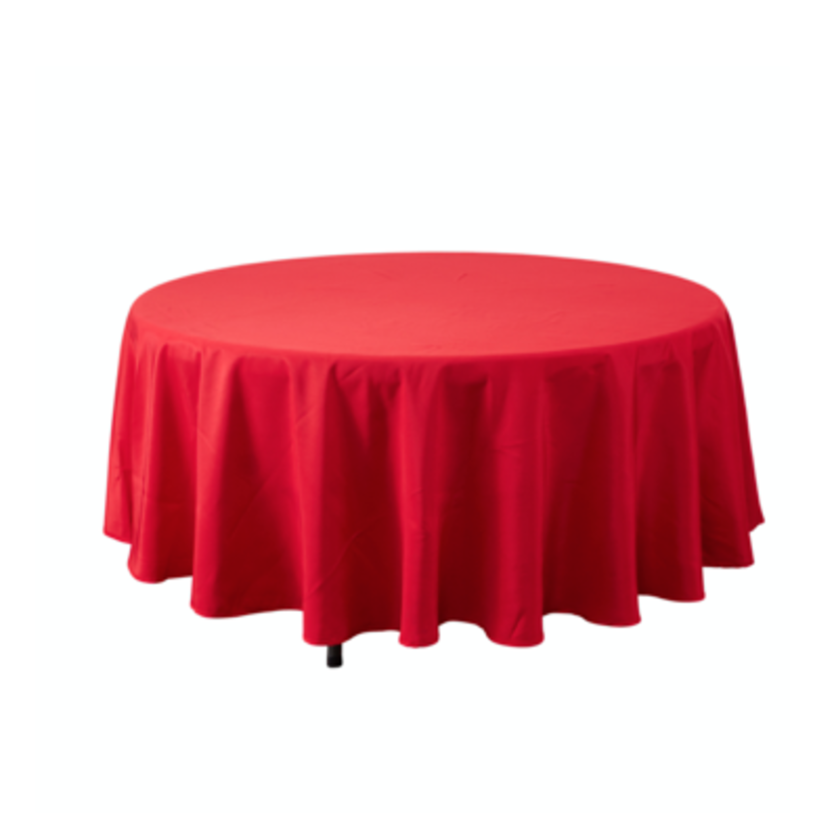 RED ROUND TABLE COVER POLYESTER 108''