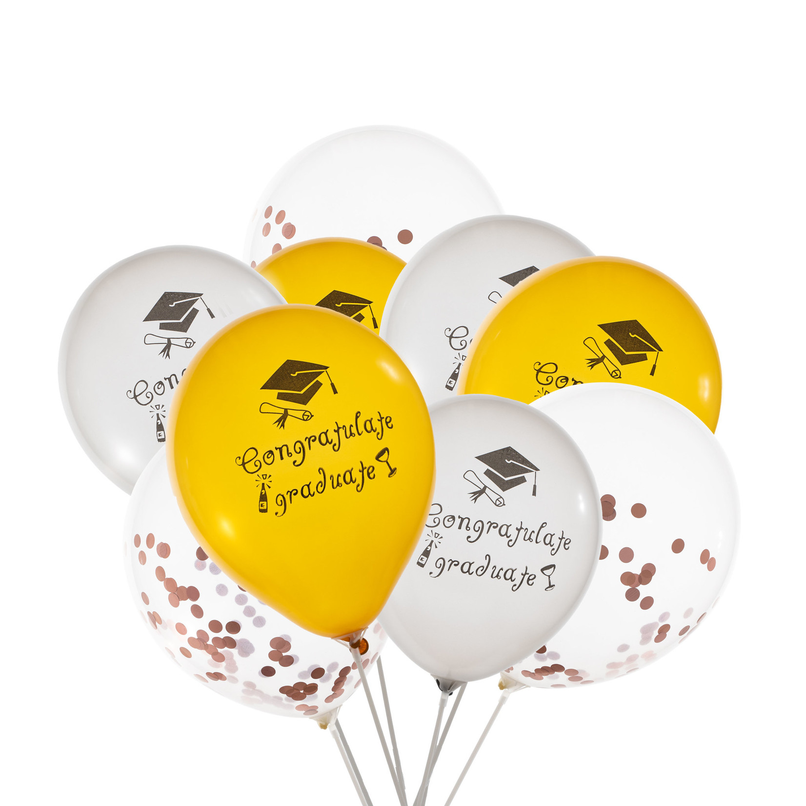 GRADUATION BALLOON SET, 12PC SET