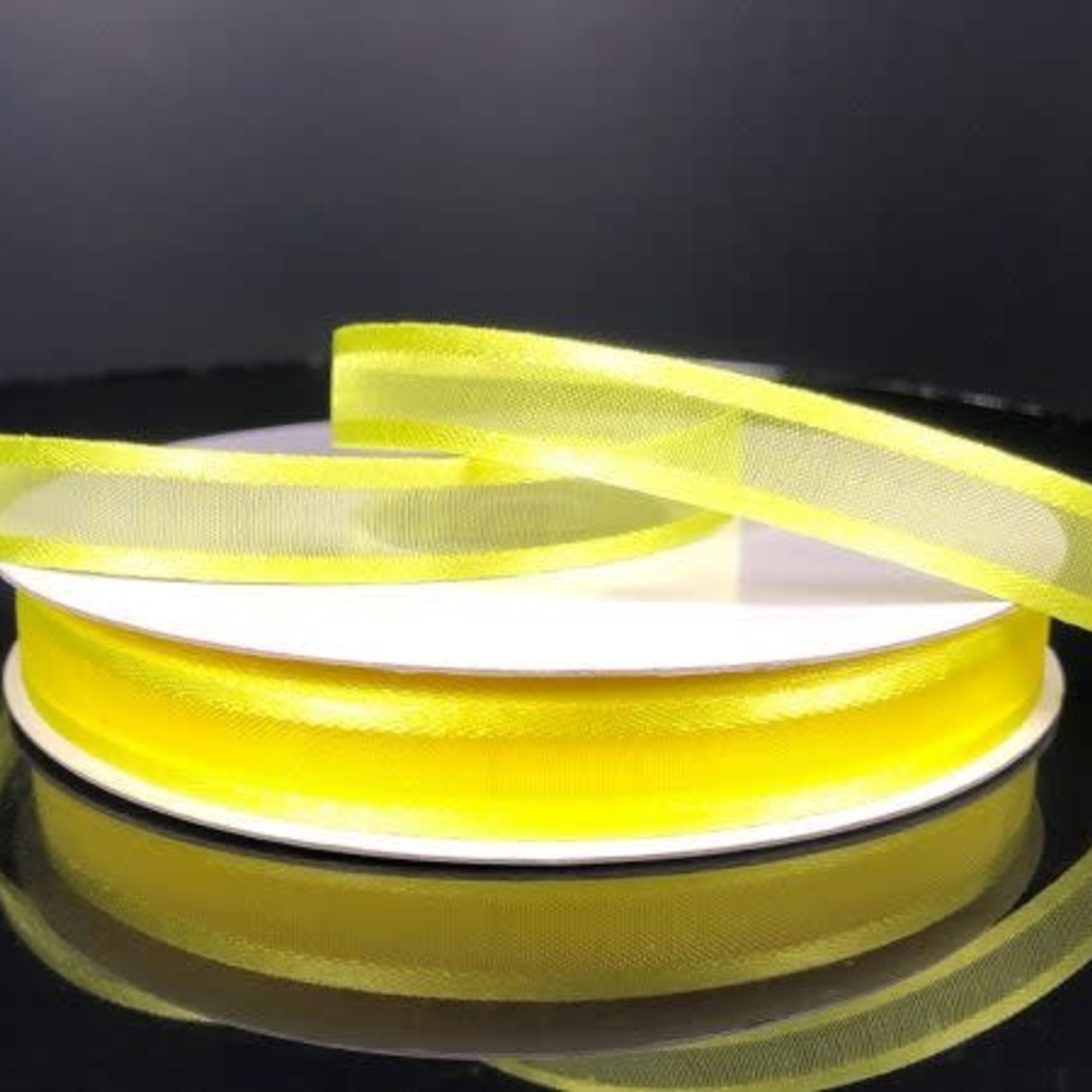 SHEER CHIFFON RIBBON SATIN EDGE 3/8"" x 25 YDDAFFODIL