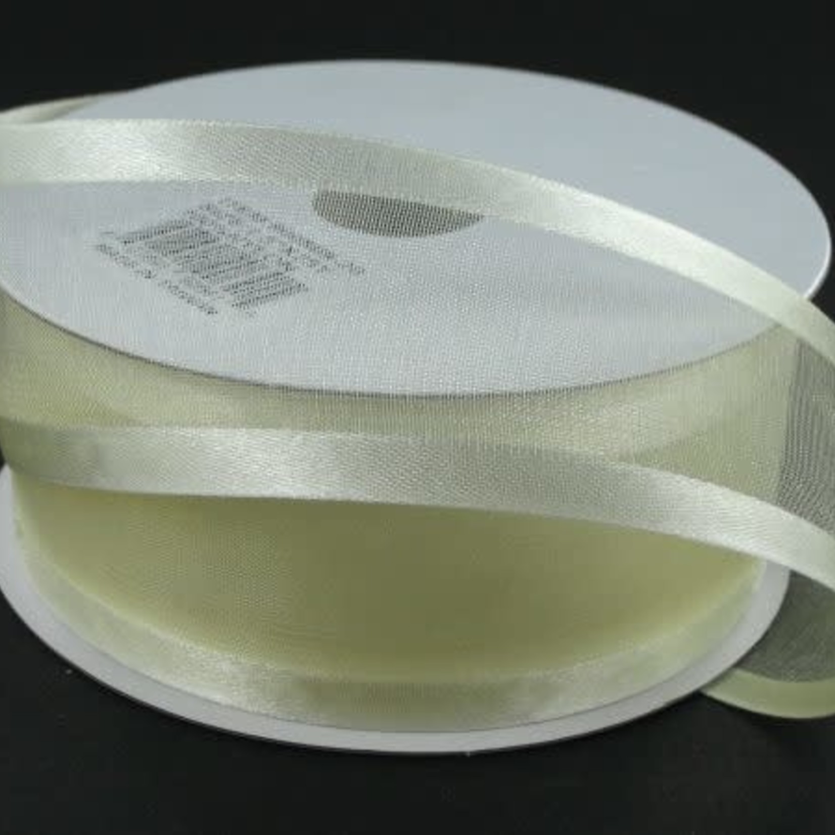 SHEER CHIFFON RIBBON SATIN EDGE 1.5"" x 25 YD EGGSHELL