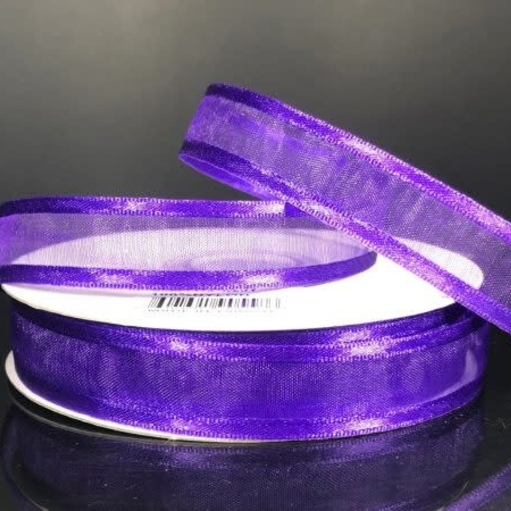 SHEER CHIFFON RIBBON SATIN EDGE 5/8"" x 25 YD PURPLE