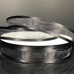 SHEER CHIFFON RIBBON SATIN EDGE 5/8"" x 25 YD BLACK