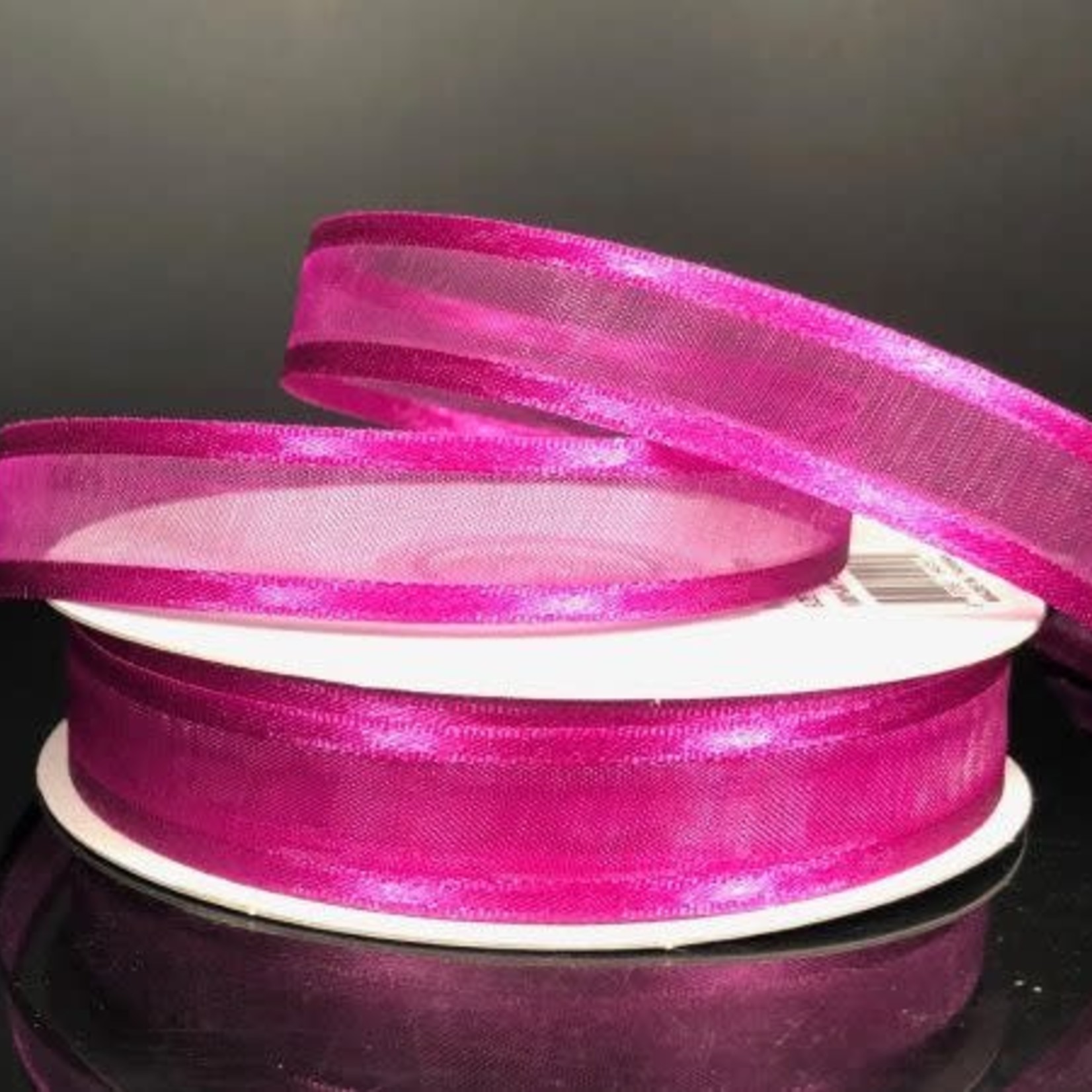 SHEER CHIFFON RIBBON SATIN EDGE 5/8 x 25 YD AZALEA - QUALITY WHOLESALE